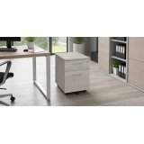 Cassettiera in legno 2 cassetti rovere grigio ecla