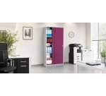 Armoires hautes bois H 180 x L 90 portes coulissantes couleur corps aluminium Harmonie