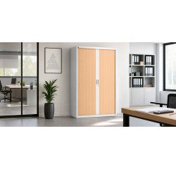 Pack de 2 armoires à rideaux Bruneau H 200 x L 120 x P 45 cm - 1 achetée = 1 offerte de même coloris