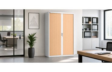 Pack de 2 armoires à rideaux Bruneau H 200 x L 120 x P 45 cm - 1 achetée = 1 offerte de même coloris
