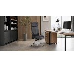 Office chair Tera Sitness leather - with armrests - Synchronous Mechanism - Aluminum base