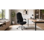 Fauteuil de bureau Extenso forte corpulence assise 24h - dossier haut accoudoirs appui-tête - mécanisme Basculant axe décalé - pieds aluminium