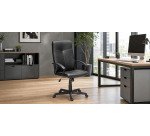 Bürostuhl YOKO aus Kunstleder - mit Armlehnen Zentriertes Kippmechanismus - Black Feet