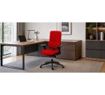 Chaise de bureau IMAX dossier tissu - avec ou sans accoudoirs - Mécanisme Synchrone auto régulé - Pied noir