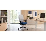 Ergonomic Sitizen office chair - Synchronous mechanism - Fabric and mesh - Grey backrest - with or without armrests - Black base