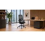 Chaise de bureau ergonomique Sitizen - Mécanisme synchrone - Tissu et maille - Noir - Avec ou sans accoudoirs - Pieds noirs