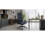Chaise de bureau ergonomique SMART B NOIR, tissu, avec accoudoirs 3D, mécanisme synchrone, pieds noirs