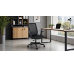 Chaise de bureau ergonomique COCO tissu et maille, avec accoudoirs 3D, mécanisme synchrone, pieds noirs