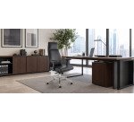 Ergonomischer Bürostuhl MODO aus Naturleder, 1D-Armlehnen und Aluminiumfuß