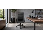 Opti527 Chair with Tilt Mechanism - Black Faux Leather - Black Metal Base - Fixed Armrests - No Headrest - 50 mm Nylon Casters
