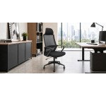 Pro534 office chair with mesh backrest, fabric seat, pyramidal base, nylon casters