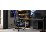 Fauteuil pour jeux vidéo, avec lumière RVB, noir