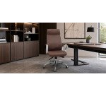 <span>Ergo540 Executive Chair, brown faux leather, chrome base, chrome casters</span>
