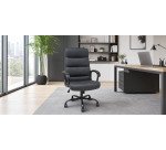 Opti 545 office chair, black faux leather, black metal base
