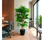 Artificial plant Bamboo for inside + round pot in anthracite grey
