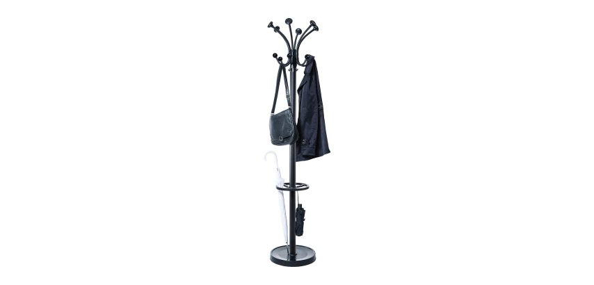 Appendiabiti Maulnubis colore nero 20 ganci con portaombrelli