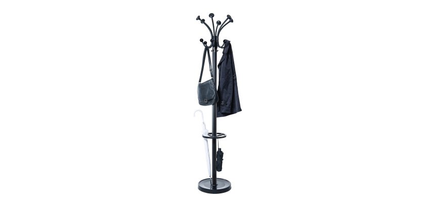 Appendiabiti Maulnubis colore nero 20 ganci con portaombrelli