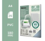 Couverture de reliure A4 FELLOWES PVC 18/100 transparente incolore - sachet de 25