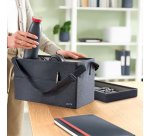 Sac de rangement compact - Avec couvercle - pour pc 14" - Tissu gris - Hot desking -  Leitz