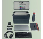 Sac de rangement compact - Avec couvercle - pour pc 14" - Tissu gris - Hot desking -  Leitz