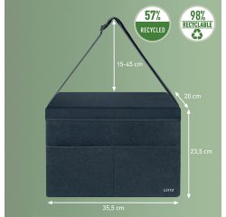 Compact storage bag - With lid - for 14" laptop - Grey fabric - Hot desking - Leitz