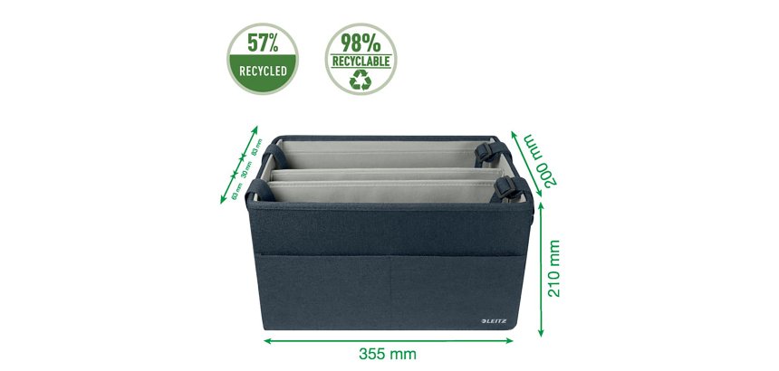 Sac de rangement compact - Tissu gris - Hot desking -  Leitz