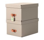 Boîte de rangement carton 17 Litres Leitz Puro H 20 x L 37 x P 27 cm - Lot de 2