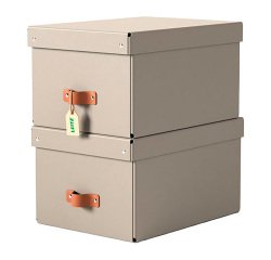 Boîte de rangement carton 17 Litres Leitz Puro H 20 x L 37 x P 27 cm - Lot de 2