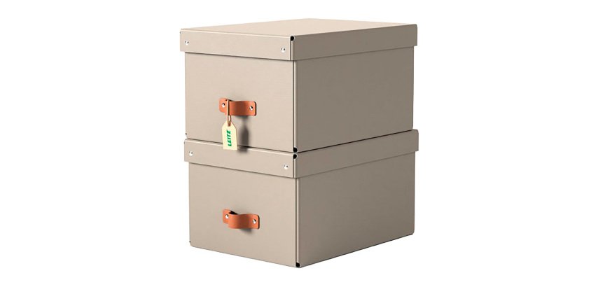 Boîte de rangement carton 17 Litres Leitz Puro H 20 x L 37 x P 27 cm - Lot de 2