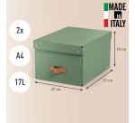 Boîte de rangement carton 17 Litres Leitz Puro H 20 x L 37 x P 27 cm - Lot de 2