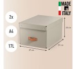Boîte de rangement carton 17 Litres Leitz Puro H 20 x L 37 x P 27 cm - Lot de 2