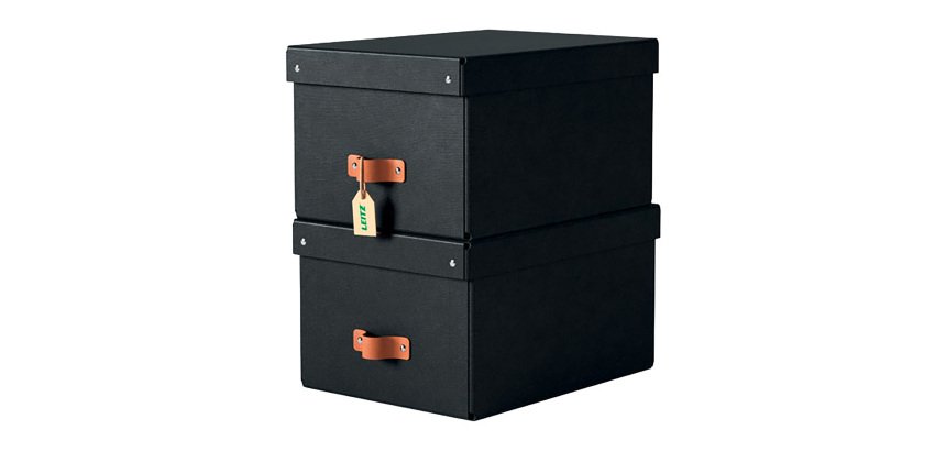 Boîte de rangement carton 17 Litres Leitz Puro H 20 x L 37 x P 27 cm - Lot de 2