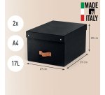 Boîte de rangement carton 17 Litres Leitz Puro H 20 x L 37 x P 27 cm - Lot de 2