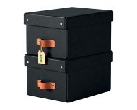 Boîte de rangement carton 7 Litres Leitz Puro H 15 x L 28 x P 20 cm - Lot de 2 , noir