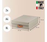 Boîte de rangement carton 8 Litres Leitz Puro H 10 x L 37 x P 27 cm - Lot de 2