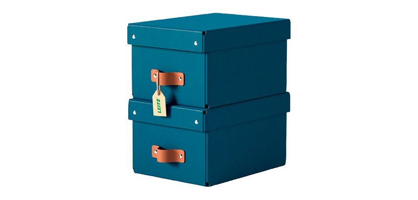 Boîte de rangement carton 7 Litres Leitz Puro H 15 x L 28 x P 20 cm - Lot de 2