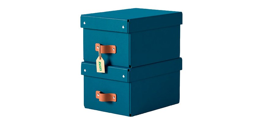 Boîte de rangement carton 7 Litres Leitz Puro H 15 x L 28 x P 20 cm - Lot de 2
