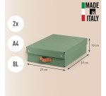 Boîte de rangement carton 8 Litres Leitz Puro H 10 x L 37 x P 27 cm - Lot de 2