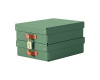 Boîte de rangement carton 8 Litres Leitz Puro H 10 x L 37 x P 27 cm - Lot de 2, vert
