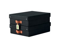 Boîte de rangement carton 8 Litres Leitz Puro H 10 x L 37 x P 27 cm - Lot de 2, noir