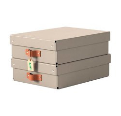 Boîte de rangement carton 8 Litres Leitz Puro H 10 x L 37 x P 27 cm - Lot de 2