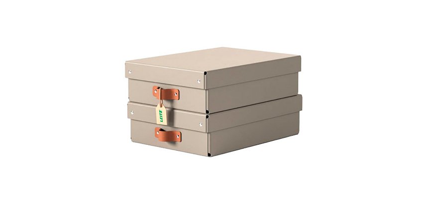 Boîte de rangement carton 8 Litres Leitz Puro H 10 x L 37 x P 27 cm - Lot de 2