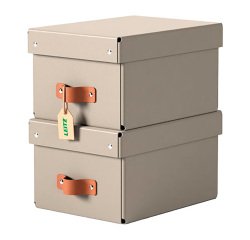 Boîte de rangement carton 7 Litres Leitz Puro H 15 x L 28 x P 20 cm - Lot de 2