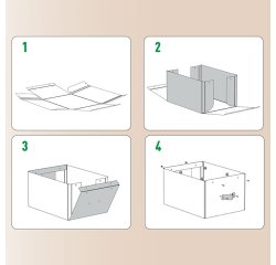 Boîte de rangement carton 8 Litres Leitz Puro H 10 x L 37 x P 27 cm - Lot de 2