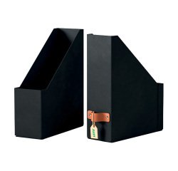 Range-revues avec poignée cuir Leitz Puro dos 10 cm - Lot de 2