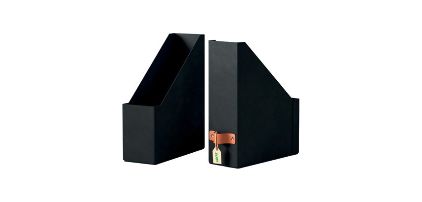 Range-revues avec poignée cuir Leitz Puro dos 10 cm - Lot de 2