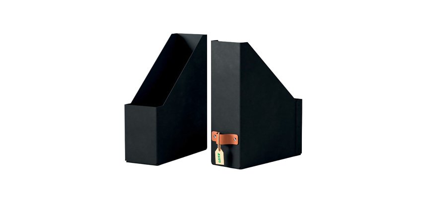 Range-revues avec poignée cuir Leitz Puro dos 10 cm - Lot de 2
