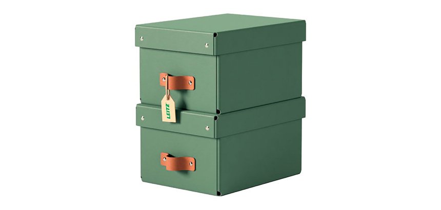 Boîte de rangement carton 7 Litres Leitz Puro H 15 x L 28 x P 20 cm - Lot de 2