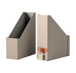 Range-revues avec poignée cuir Leitz Puro dos 10 cm - Lot de 2