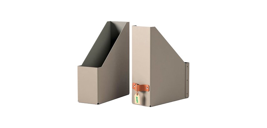 Range-revues avec poignée cuir Leitz Puro dos 10 cm - Lot de 2